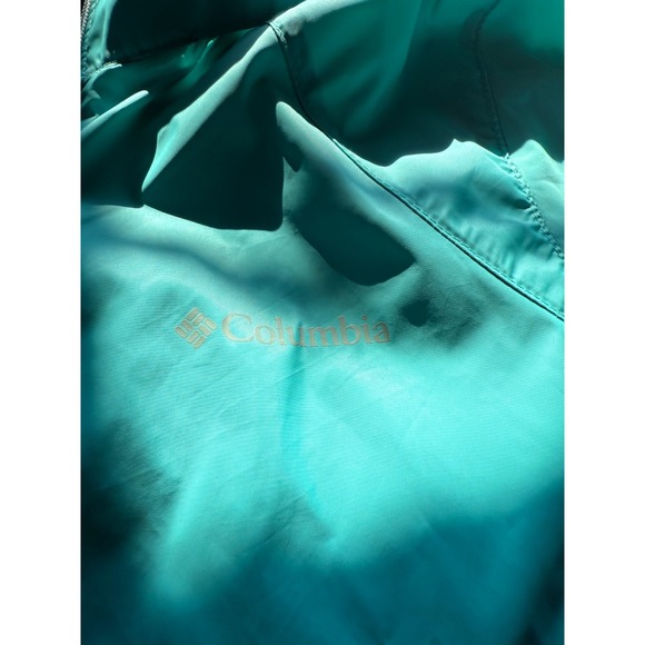 Columbia Jacket Womens Medium Green Windbreaker Outdoor Zip Hiking - Picture 2 of 7